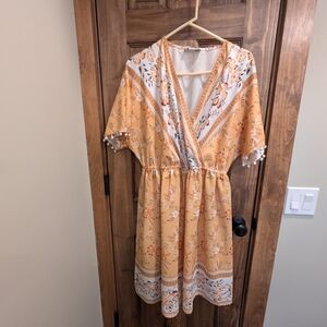 Grace Karin Kids Dress in Yellow and White Floral